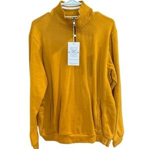 Denim & Flower Gold Zip Up Sweater